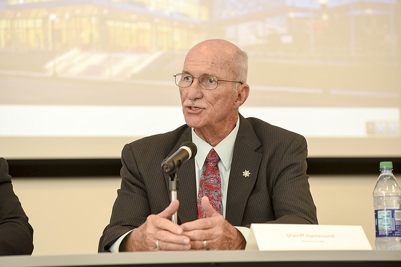 Sheriff Jim Hammond speaks about costs of school resource officers in schools in June 2019 during a roundtable discussion at the Children's Hospital Kennedy Outpatient Center.