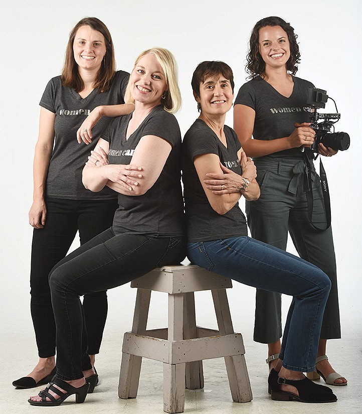 The team behind A Step Ahead Chattanooga's "Women Can" video includes freelance videographer Mary Helen Montgomery, Vice President Susan Vandergriff, Executive Director Rachel Schulson and freelance videographer Rachael Porter, from left.