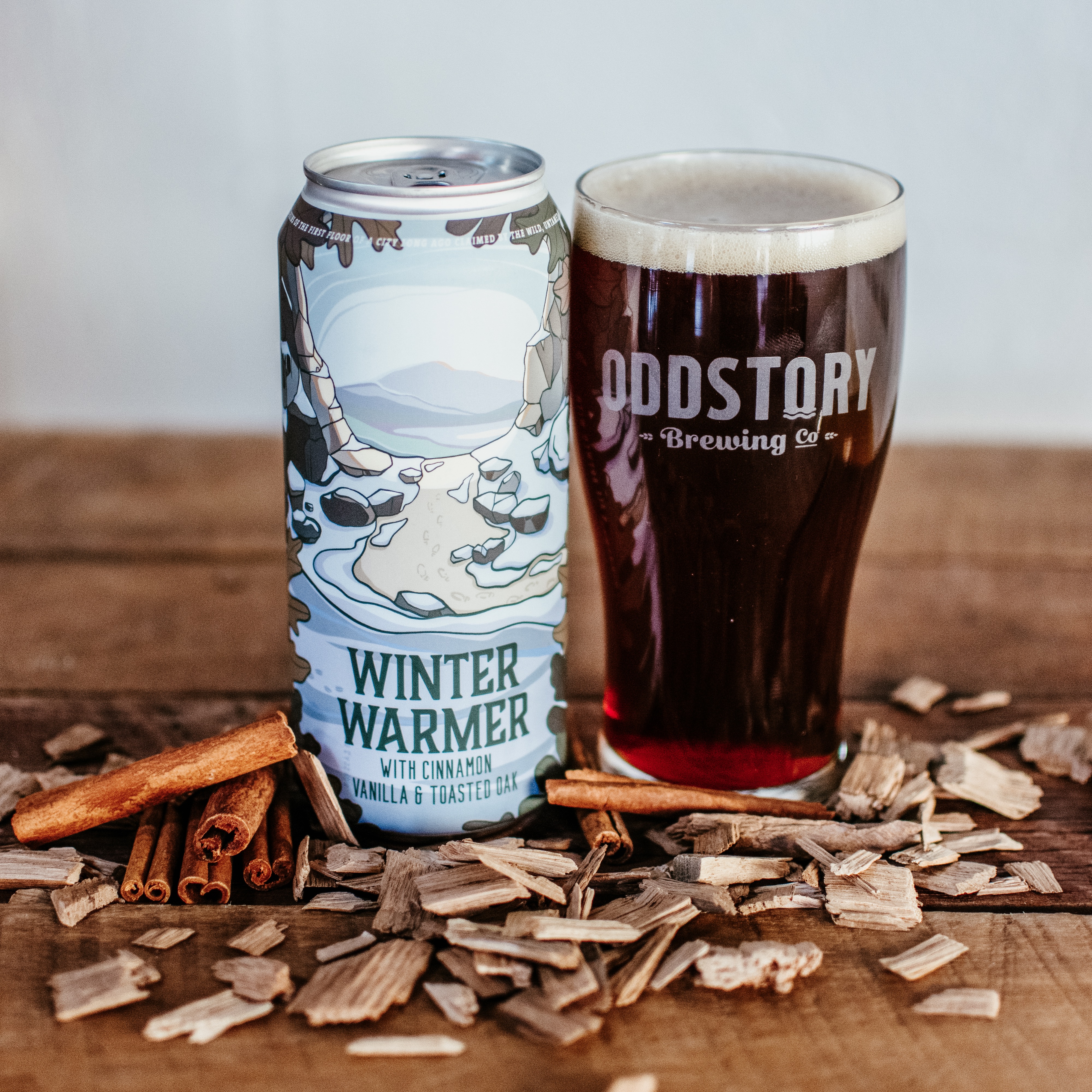 OddStory Brewing Company donates 5% of the proceeds from sales of its Wild Trails Winter Warmer to a local trail preservation nonprofit. / Photo courtesy of OddStory Brewing Company