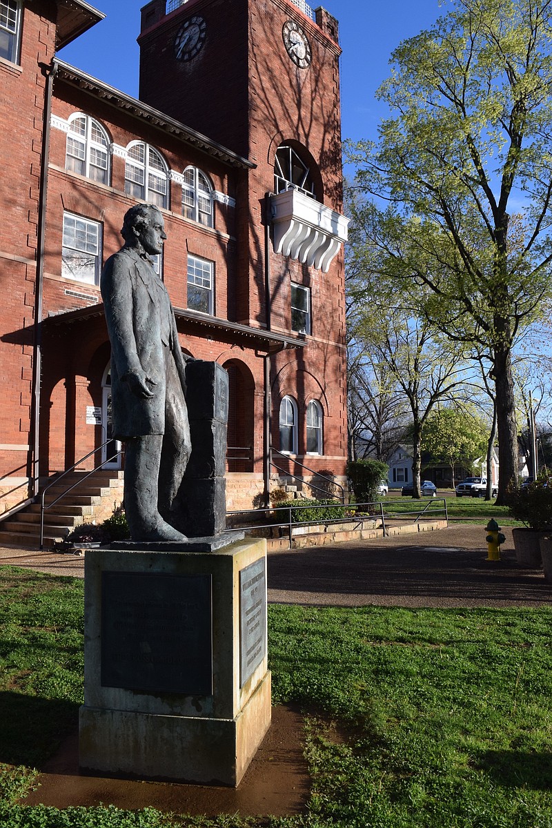 A statue of William Jennings Bryan stands on the south lawn of the Rhea County Courthouse in Dayton, Tennessee. / Staff File Photo by Ben Benton
