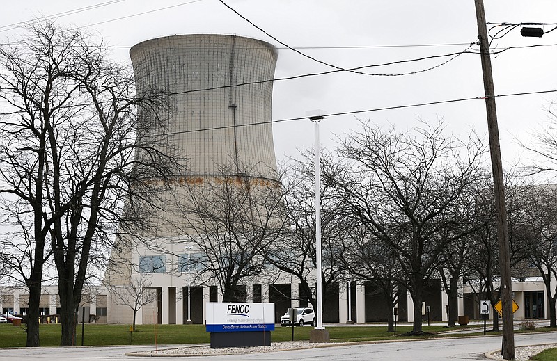 FILE - Davis-Besse Nuclear Power Station shown in a Tuesday, April 4, 2017 file photo, in Oak Harbor, Ohio. A roughly $1 billion financial rescue for Ohio's two nuclear power plants is all but certain after lawmakers on Tuesday, July 23, 2019 approved adding a new fee to every electricity bill in the state. (AP Photo/Ron Schwane, File)