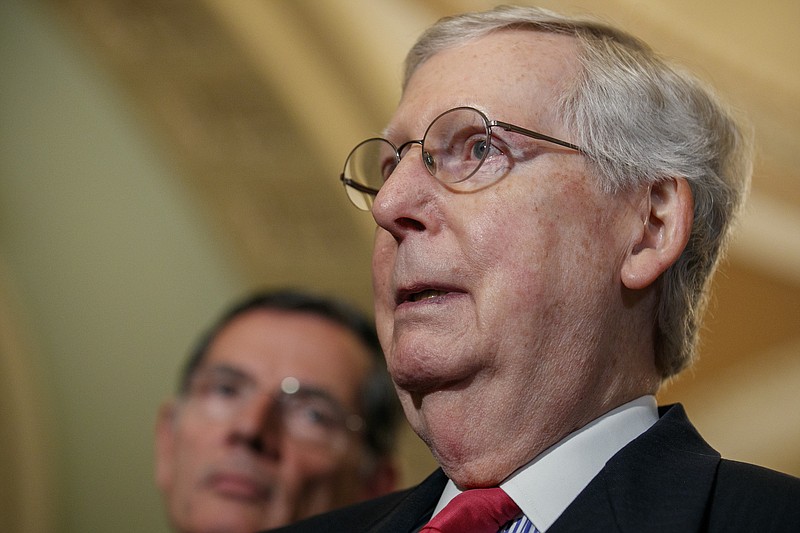 Senate Majority Leader Mitch McConnell speaks to the media in Washington earlier this month. (AP Photo/Jacquelyn Martin)