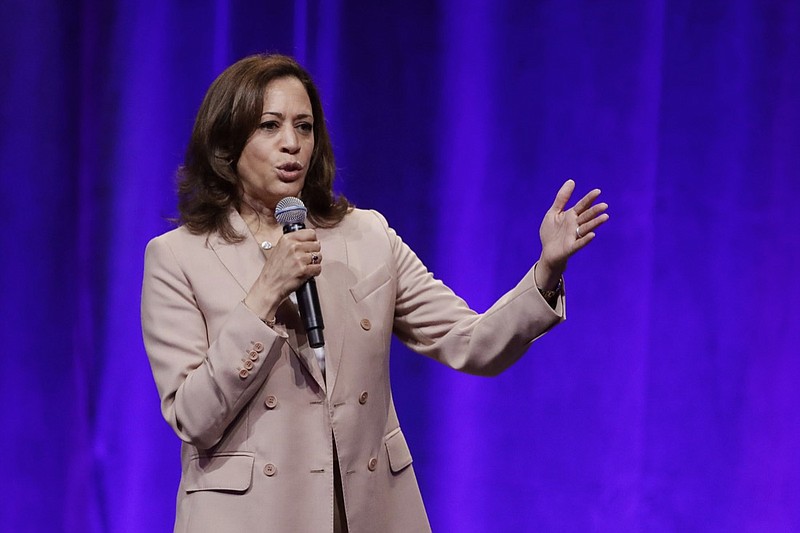 Democratic presidential candidate, Sen. Kamala Harris, D-Calif., speaks during the National Urban League Conference, Friday, July 26, 2019, in Indianapolis. (AP Photo/Darron Cummings)