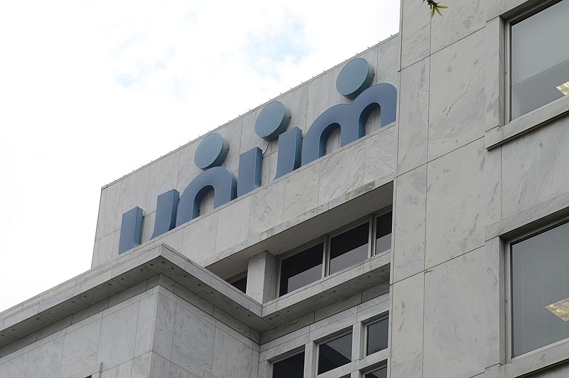 The Unum headquarters building in Chattanooga is shown in this Thursday, May 21,  2015, staff file photo.