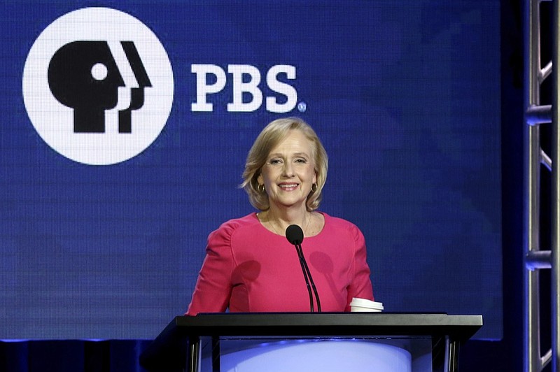 FILE - In this Saturday, Feb. 2, 2019, file photo, PBS President and CEO Paula Kerger speaks during the PBS Executive Session at the Television Critics Association Winter Press Tour at The Langham Huntington in Pasadena, Calif. Kerger will head the public TV service for another five years. (Photo by Willy Sanjuan/Invision/AP, File)


