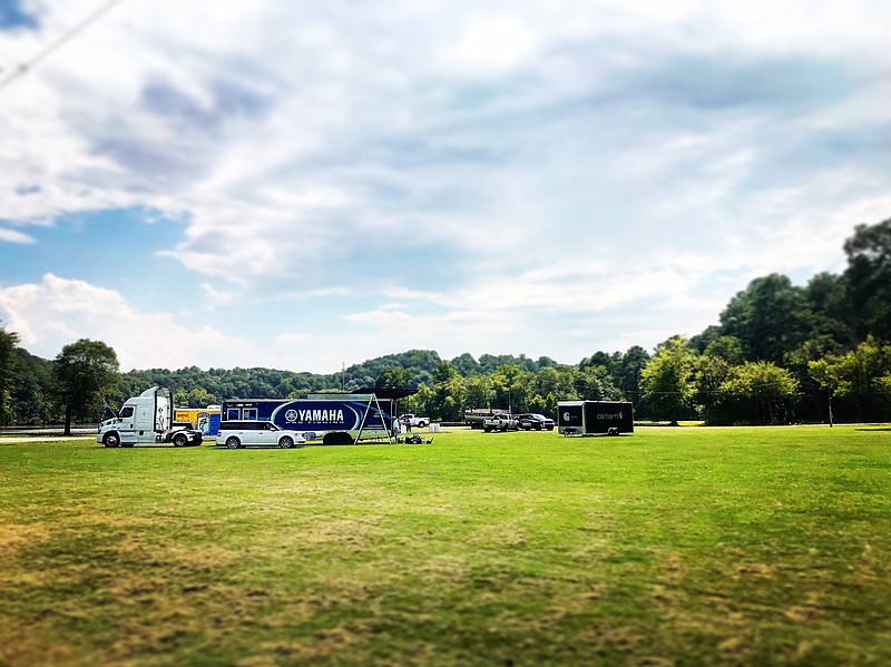 Point Park in Dayton, Tenn., is shown Monday as setup begins for the Carhartt Bassmaster College Series Championship tournament today through Saturday on Chickamauga Lake. / Bryan College photo