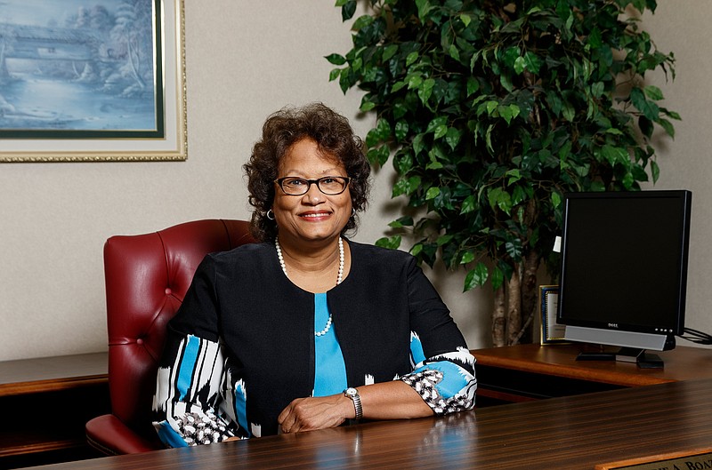 Health Officer Dr. Valerie Boaz poses for a portrait in her office at the Chattanooga-Hamilton County Health Department on Tuesday, July 30, 2019, in Chattanooga, Tenn. Dr. Boaz is retiring after 32 years.