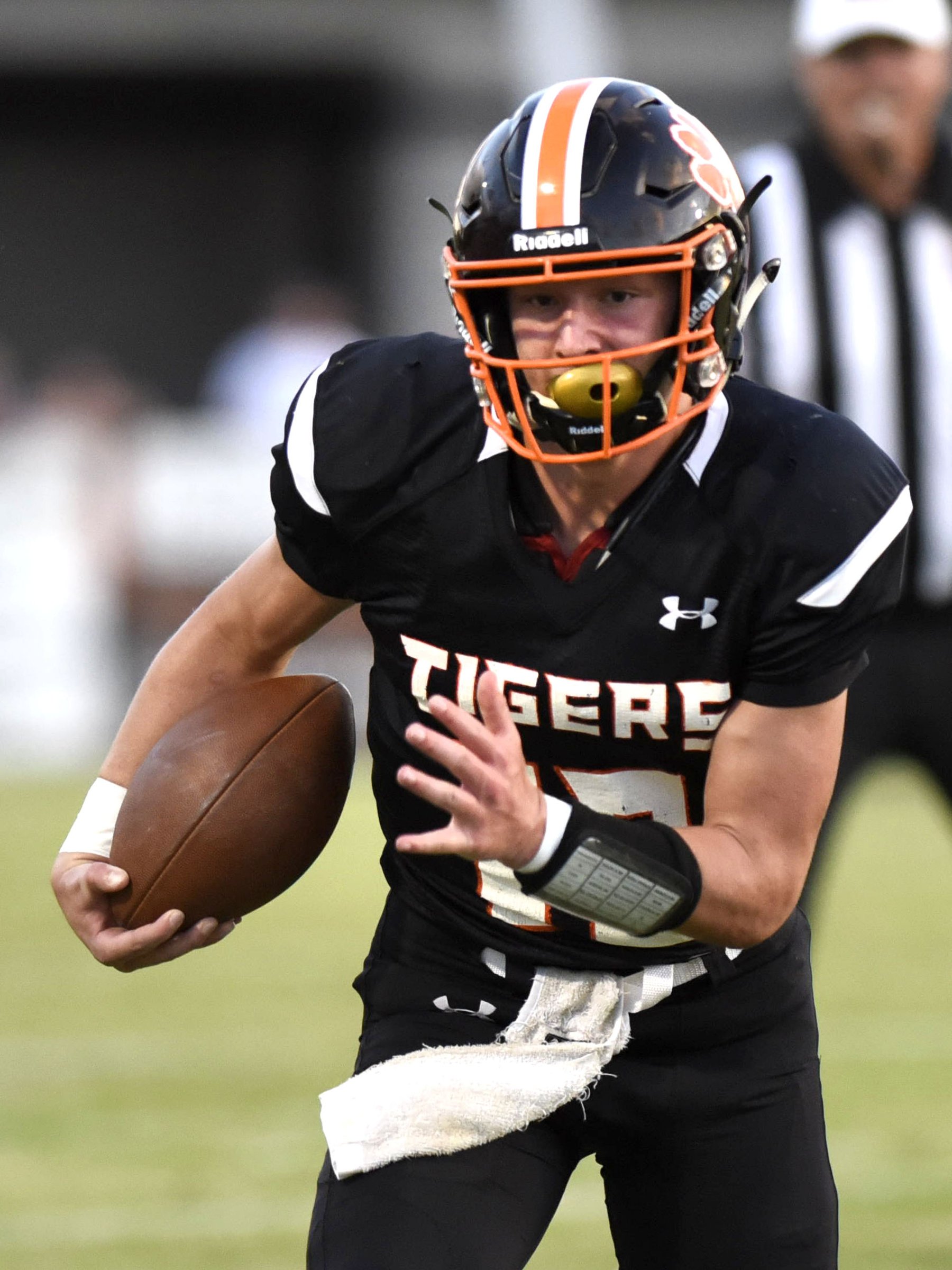 Mr. Football award winner Aaron Swafford is back for his fourth season to start at quarterback for Meigs County.