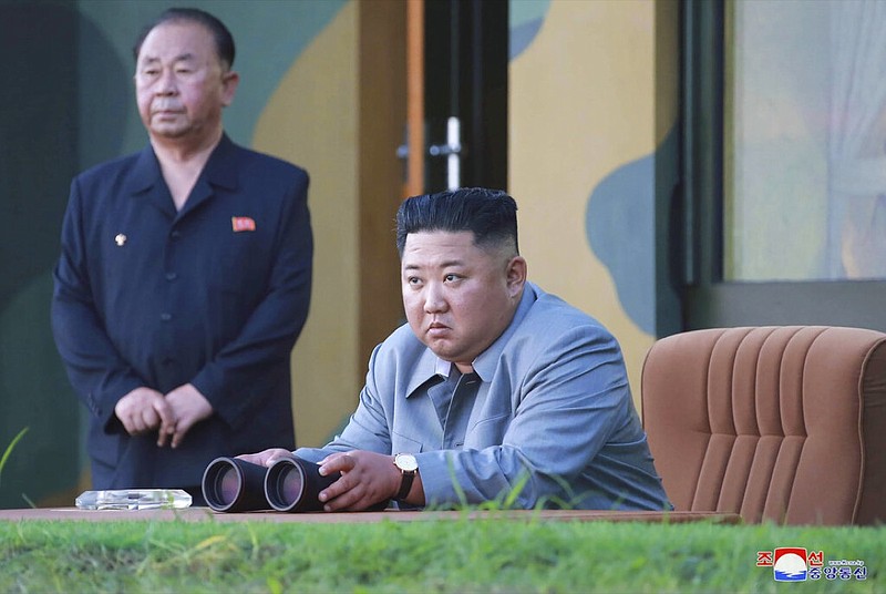 In this July 25, 2019, photo provided on Friday, July 26, 2019, by the North Korean government, North Korean leader Kim Jong Un watches a missile test in North Korea. North Korea on Saturday, Aug. 10, 2019, extended a recent streak of weapons display by firing projectiles twice into the sea, according to South Korea's military. Independent journalists were not given access to cover the event depicted in this image distributed by the North Korean government. The content of this image is as provided and cannot be independently verified. Korean language watermark on image as provided by source reads: "KCNA" which is the abbreviation for Korean Central News Agency. (Korean Central News Agency/Korea News Service via AP, File)