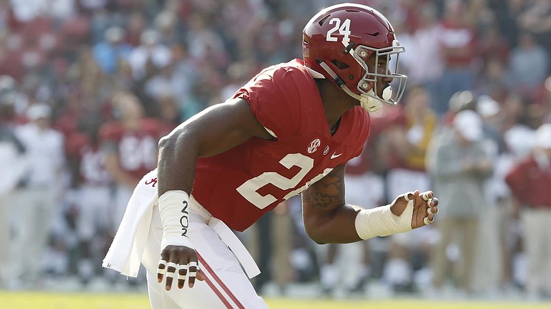 Alabama redshirt junior outside linebacker Terrell Lewis has played in just four games the past two seasons due to elbow and knee injuries. / Alabama photo/Kent Gidley
