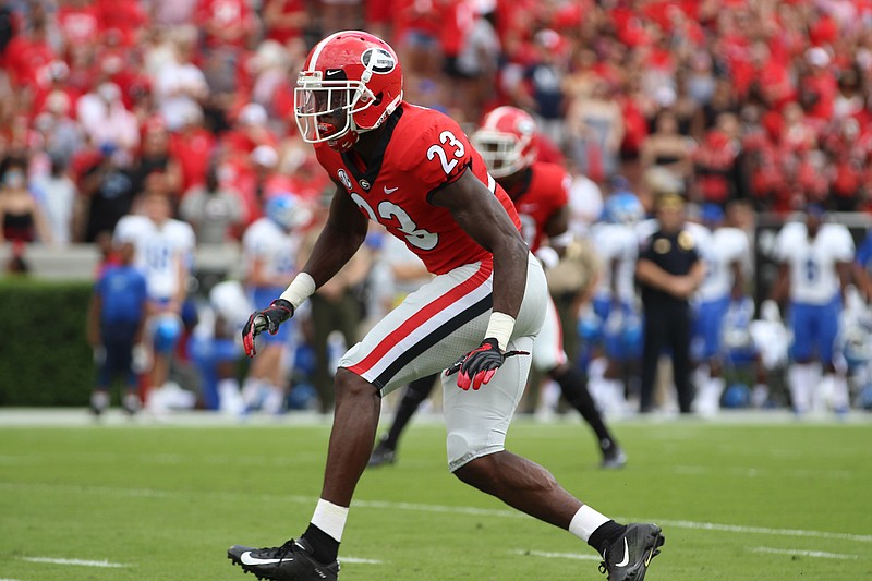 Georgia junior defensive back Mark Webb began his Bulldogs career as a receiver in 2017. / Georgia photo/Lauren Tolbert