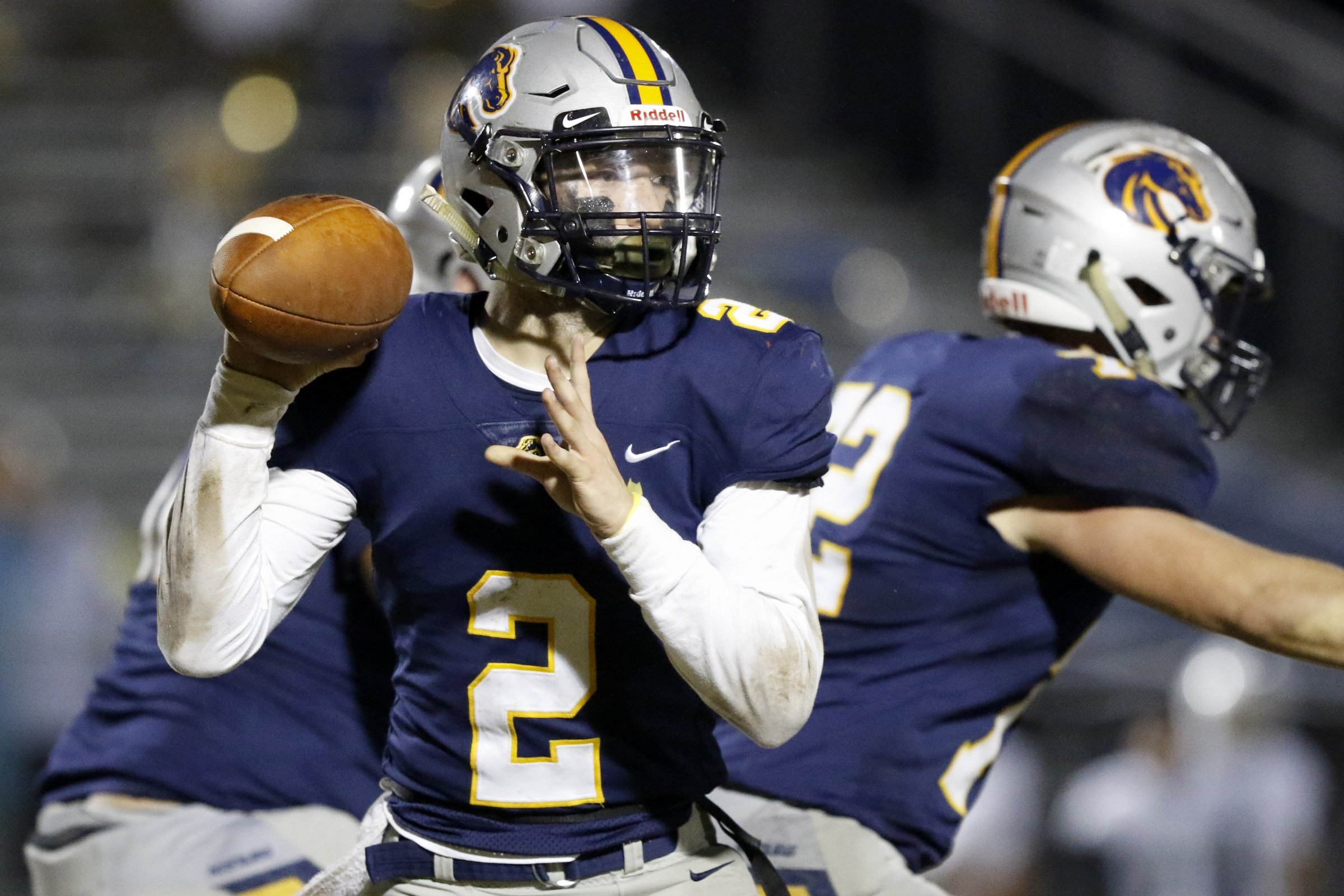 Walker Valley's Griffin Broome (2) pump fakes against Soddy-Daisy at Walker Valley High School on Friday, Oct. 26, 2018 in Cleveland, Tenn.