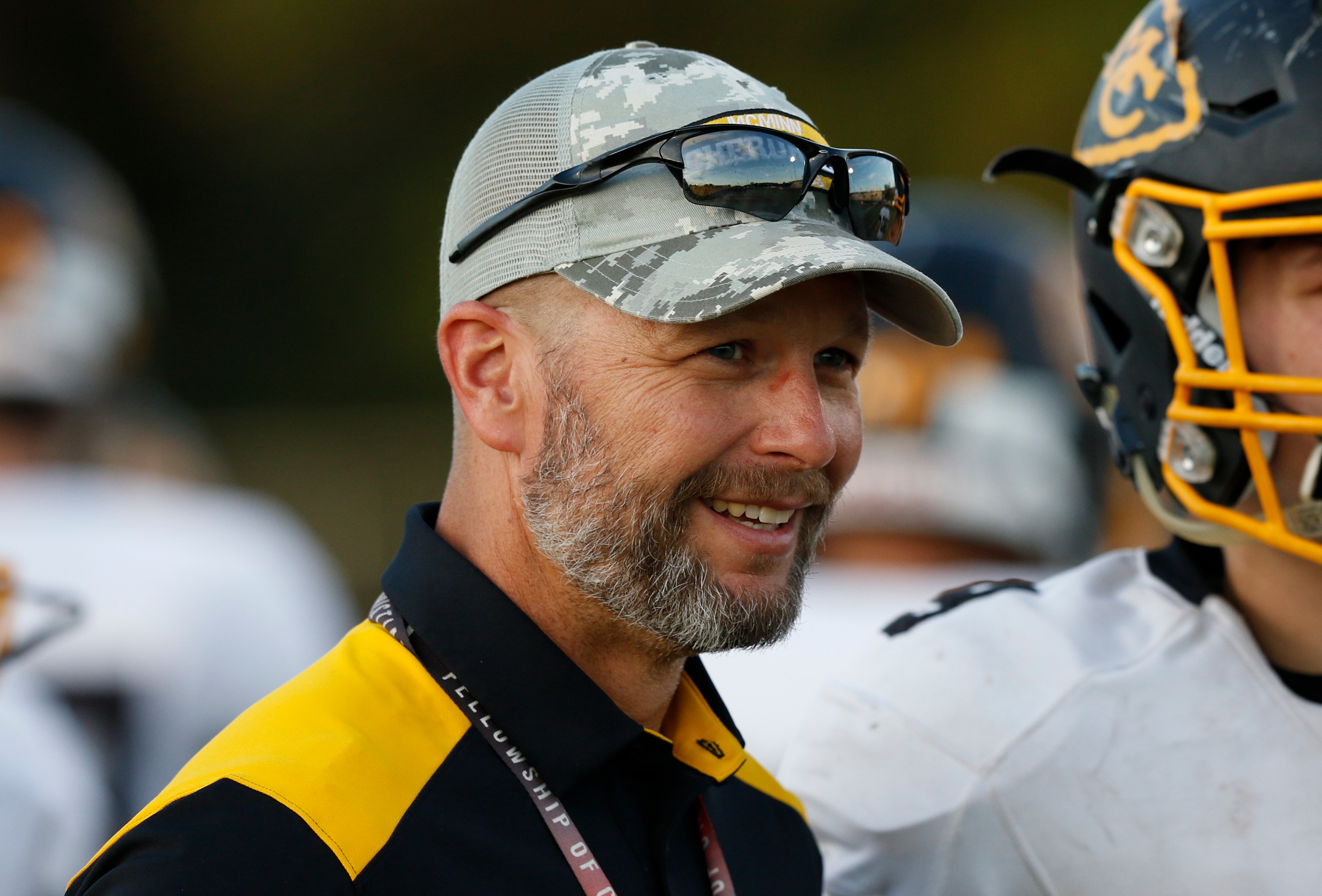 McMinn County football coach Bo Cagle on the sidelines during their prep football game at Ooltewah High School on Thursday, Oct. 5, 2017, in Chattanooga, Tenn.