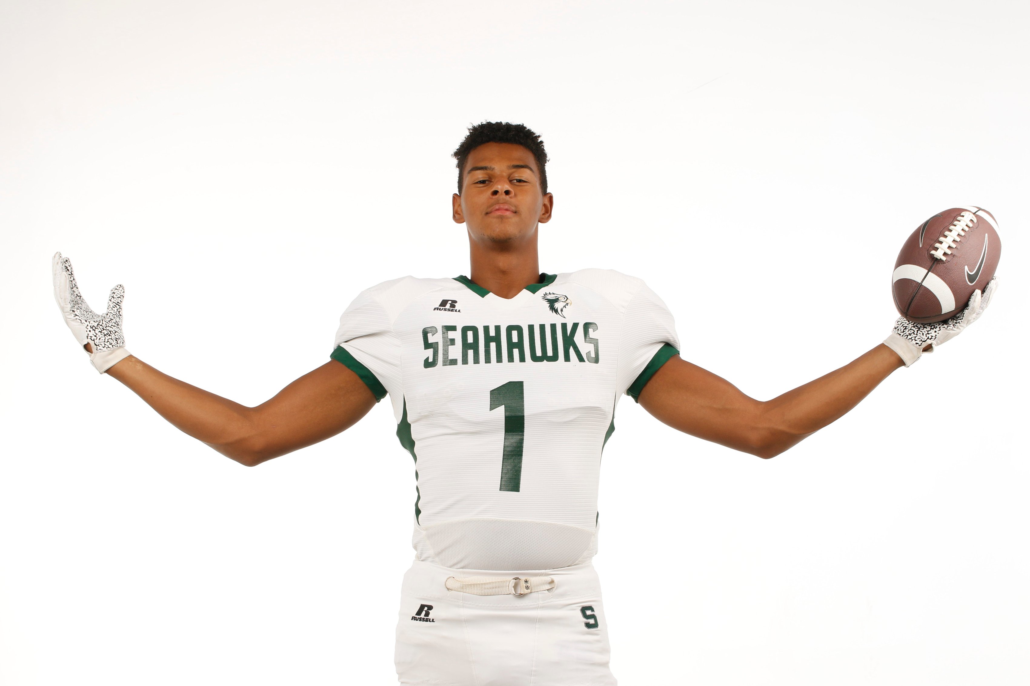 Silverdale football player Jordan Sanders is photographed in the Times Free Press studio for the newspaper's Dynamite Dozen on Sunday, Aug. 4, 2019, in Chattanooga, Tenn. The Dynamite Dozen represent the area's top 12 senior college football prospects.