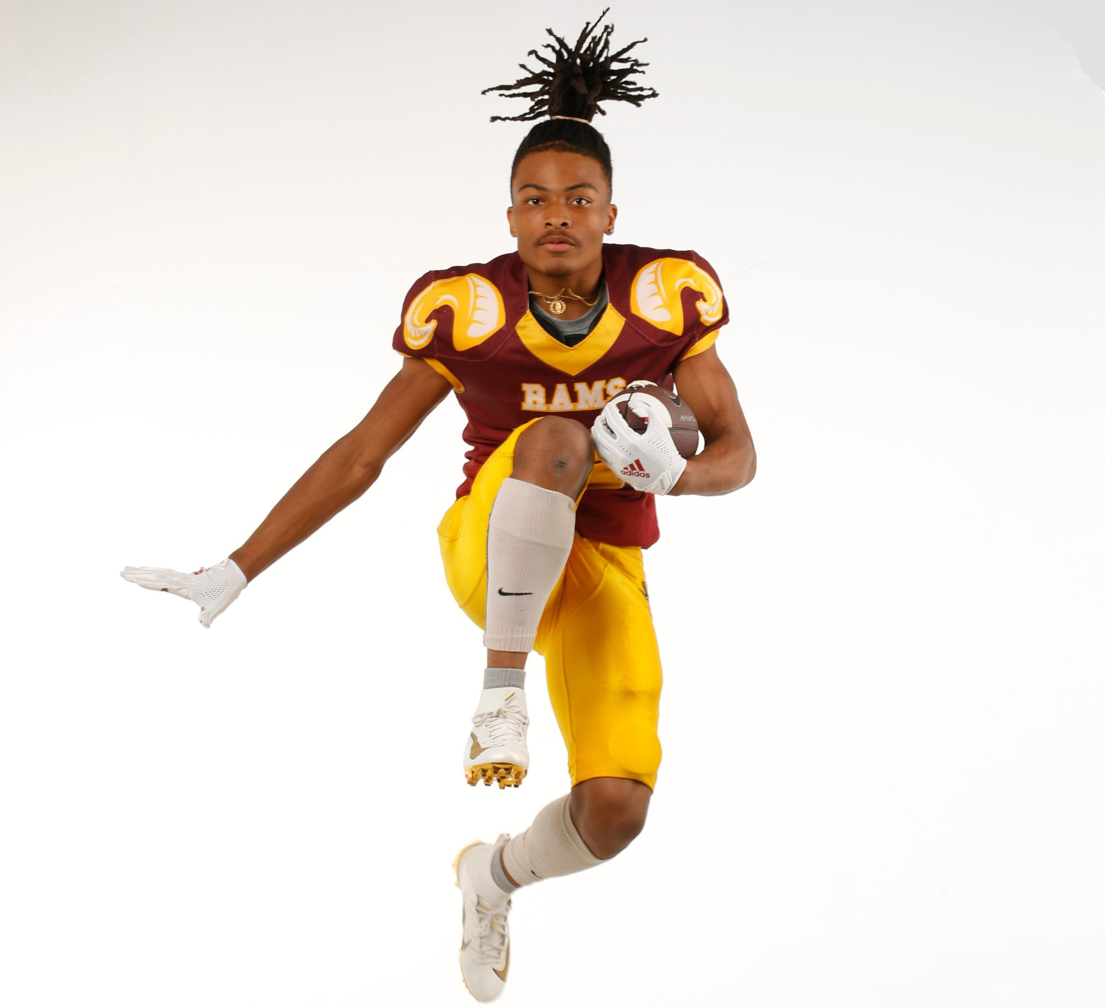 Tyner football player Jeremiah Batiste is photographed in the Times Free Press studio for the newspaper's Dynamite Dozen on Sunday, Aug. 4, 2019, in Chattanooga, Tenn. The Dynamite Dozen represent the area's top 12 senior college football prospects.