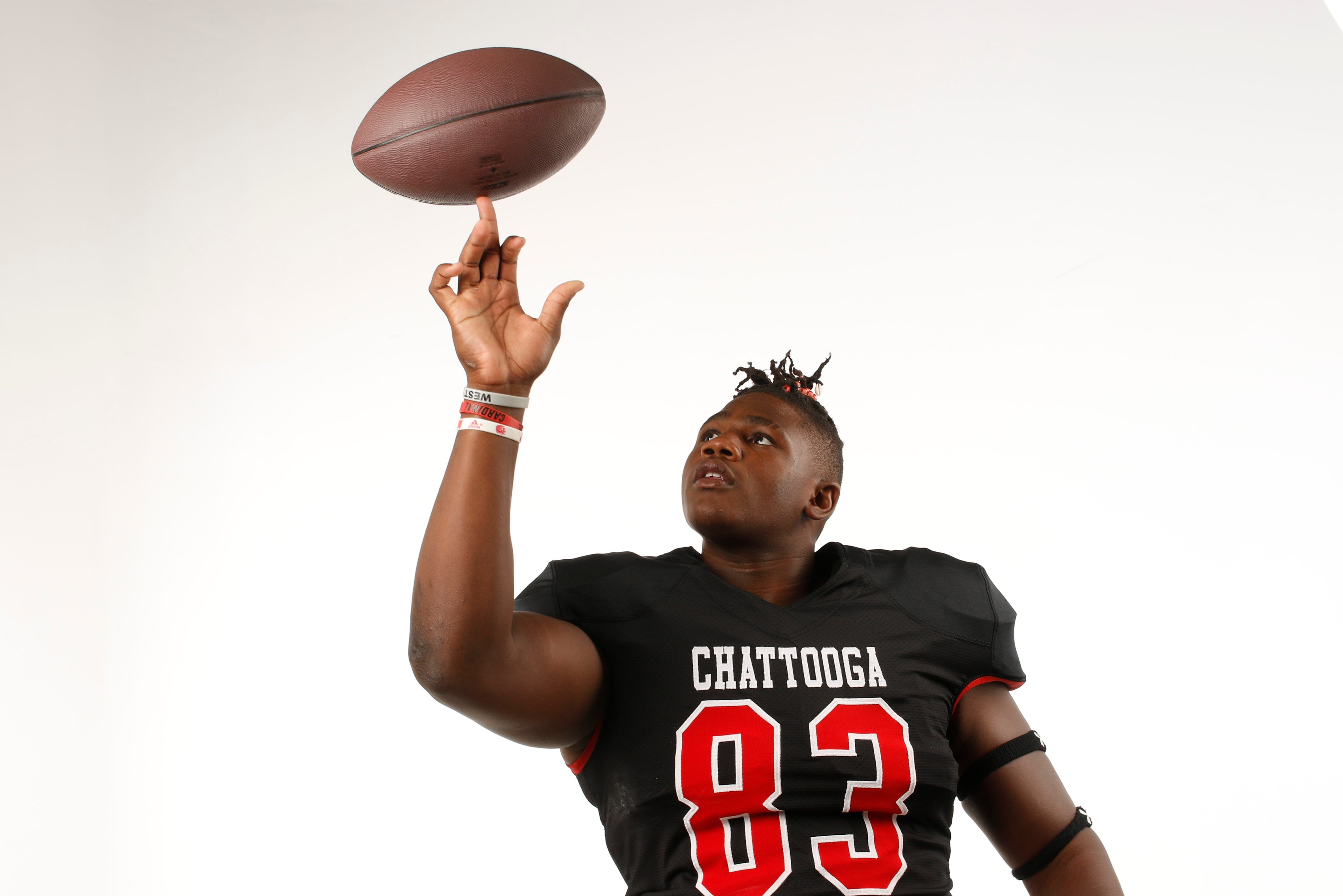 Chattooga football player Luis Medina is photographed in the Times Free Press studio for the newspaper's Dynamite Dozen on Sunday, Aug. 4, 2019, in Chattanooga, Tenn. The Dynamite Dozen represent the area's top 12 senior college football prospects.