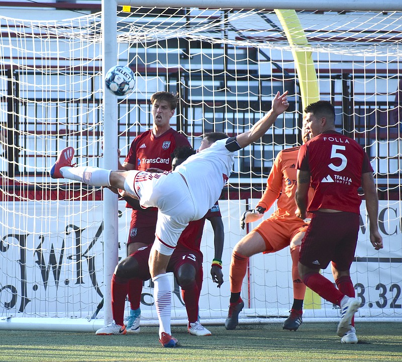 The Chattanooga Red Wolves try to defend against North Texas SC in Saturday's USL League One matchup at David Stanton Field. North Texas won 2-0.