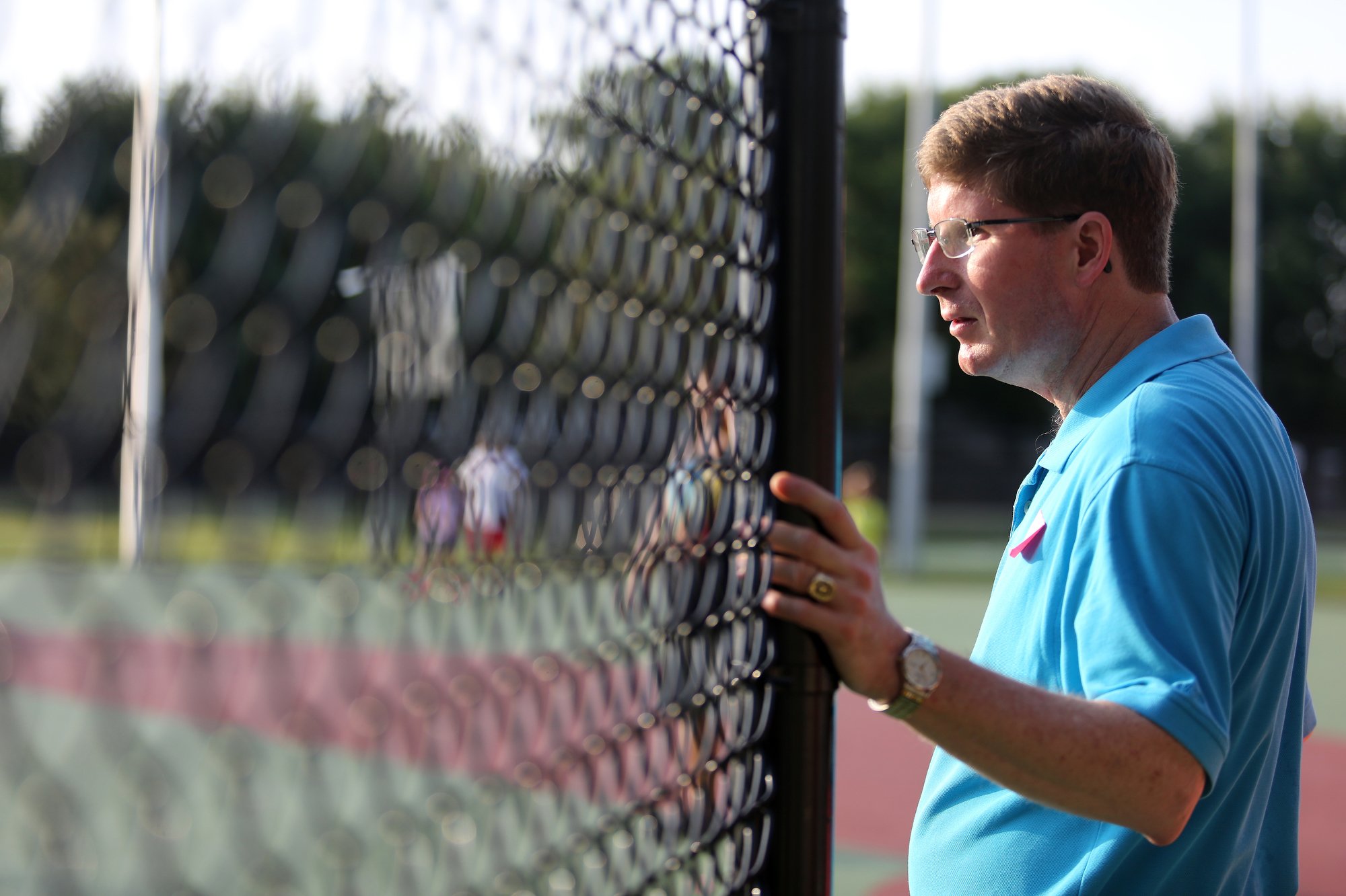 Staff photo by Erin O. Smith / Connor Roberts watches the Miracle League survivors vs. miracles ball game August 20, 2019 in Chattanooga, Tennessee. The event was a part of the monthly support group for those with brain injuries and was held to promote education on brain injuries and encourage socialization among those those with brain injuries.