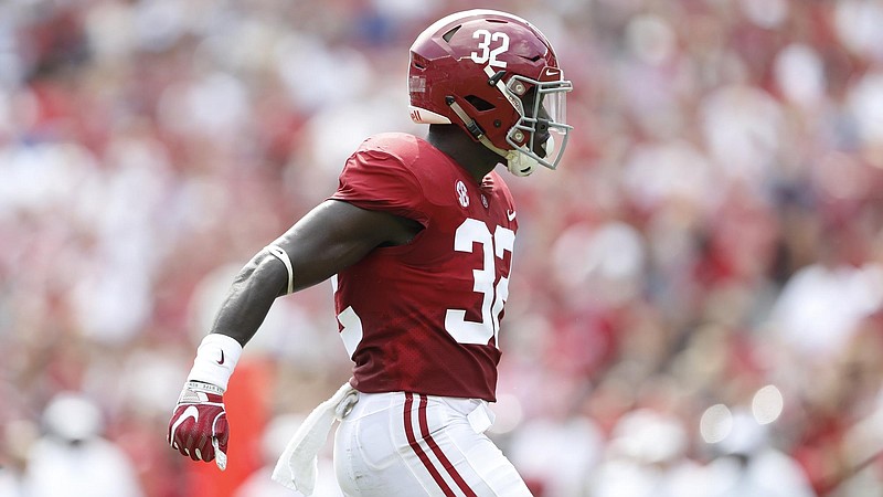 Alabama junior inside linebacker Dylan Moses broke into the starting lineup late in his freshman season in 2017 and last year led the Crimson Tide in tackles.
