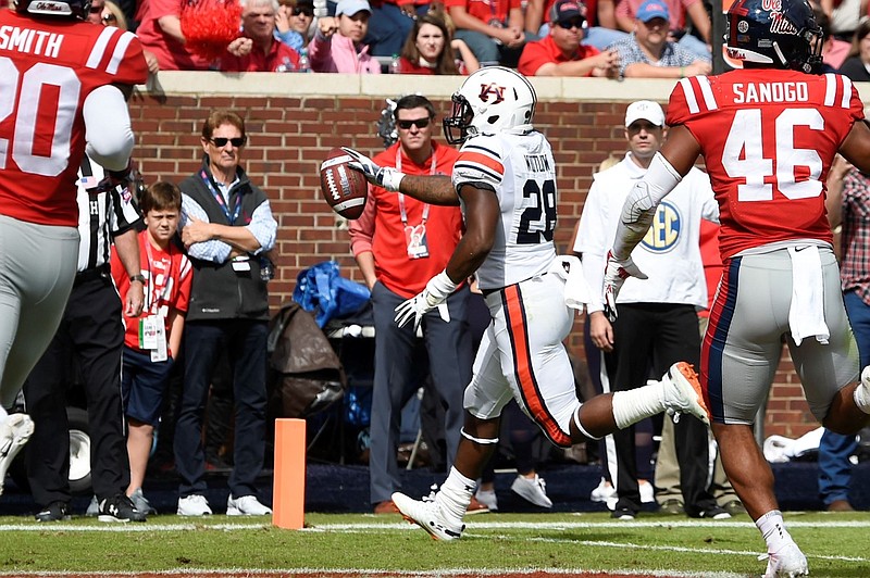 Auburn running back Boobie Whitlow had 19 carries for 170 yards in last year's 31-16 win at Ole Miss.
