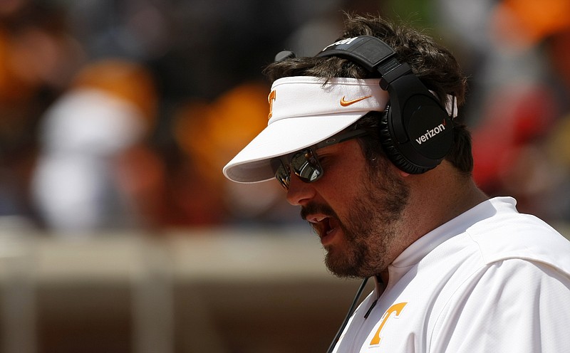 Brian Niedermeyer, pictured, is going from coaching tight ends to coaching inside linebackers for the Tennessee Vols. / Staff file photo by C.B. Schmelter