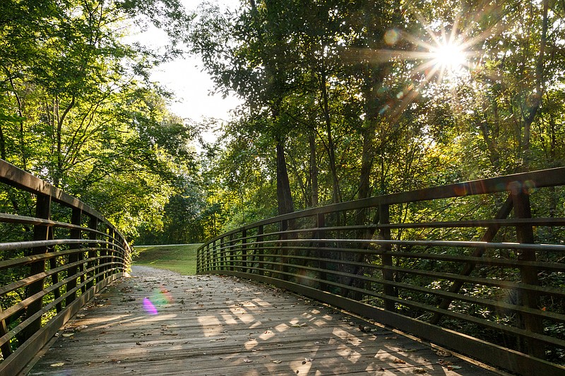 Staff file photo / A greenway bridge at Greenway Farm in Chattanooga on Aug. 21, 2019. The North Chickamauga Creek Greenway, accessible from Greenway Farm, will be a part of the interconnected Great Eastern Trail.