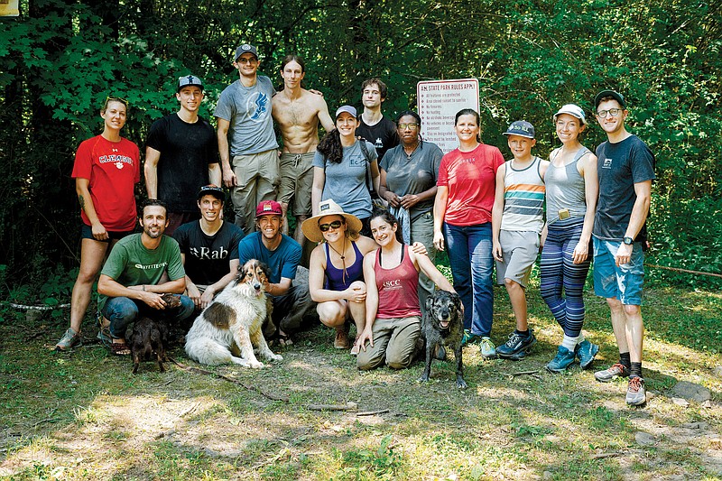 Contributed photo by Andrea Hassler / Volunteers with the Southeastern Climbers Coalition gathered this summer to pick up litter and clean up Hell's Kitchen in Cumberland Trail State Park.