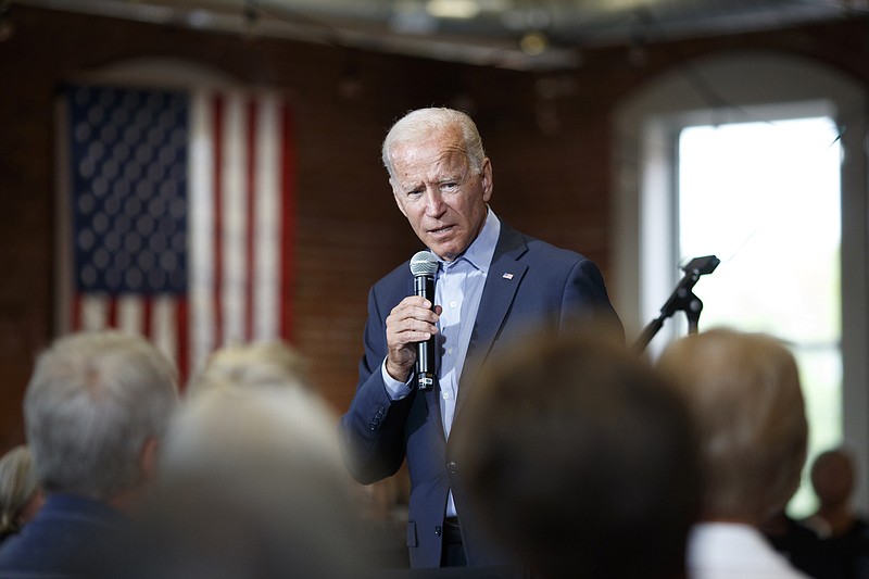 Photo by Tom Brenner of The New York Times/Former Vice President Joe Biden, a Democratic candidate for president, talks during a campaign stop at Des Moines Area Community College in Newton, Iowa, on Aug. 21. (Tom Brenner/The New York Times)