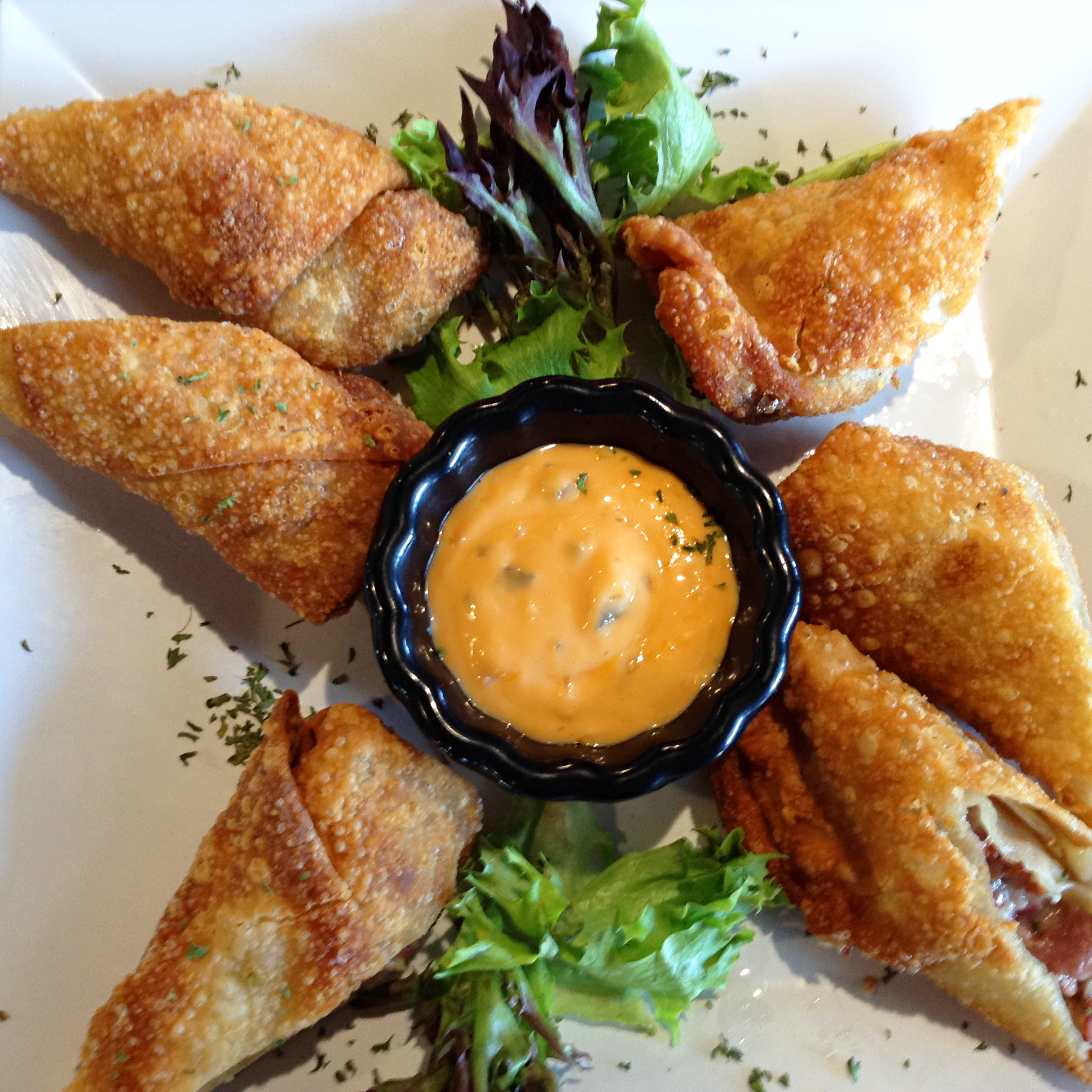 Staff Photo by Chris Zelk / Stevarinos' Irish egg rolls appetizer.