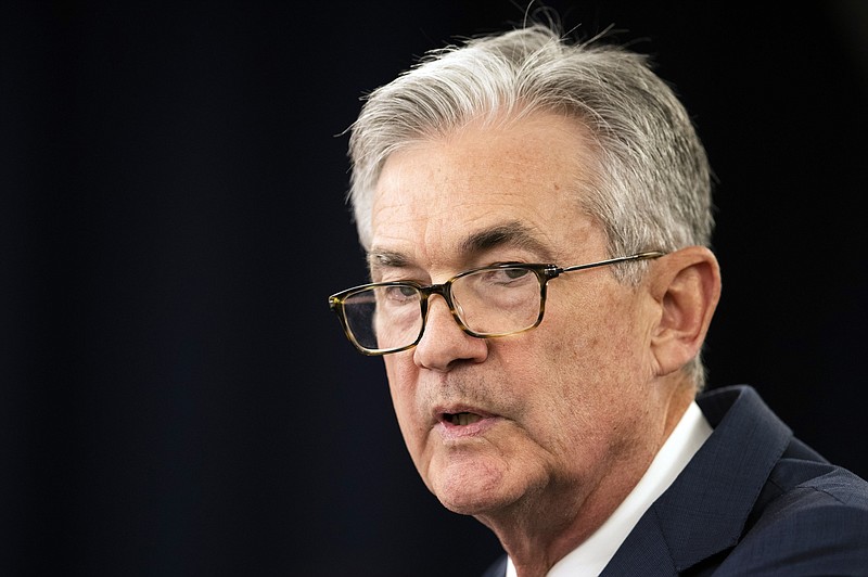 In this July 31, 2019, file photo Federal Reserve Chairman Jerome Powell speaks during a news conference following a two-day Federal Open Market Committee meeting in Washington. Federal Reserve Chairman Jerome Powell said Friday, Sept. 6, 2019 that the Fed is not expecting a U.S. or global recession. But it is monitoring a number of uncertainties, including trade conflicts, and will "act as appropriate to sustain the expansion."(AP Photo/Manuel Balce Ceneta, File)