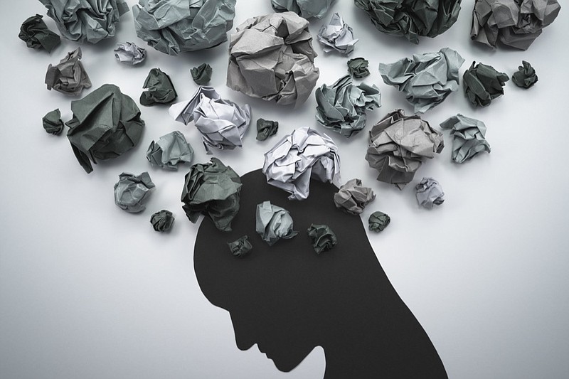 Concept image of anxiety and negative emotion. Waste paper and head silhouette.
suicide tile mental health depression negative thoughts / Getty Images