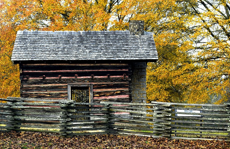 Staff File Photo by Robin Rudd / The Brotherton Cabin in Chickamauga and Chattanooga National Military Park is one of three structures that remain from the 1863 Battle of Chickamauga. The humble structure is also significant in that it was the site of the Confederate breakthrough that led to a Union defeat. Historian Jim Ogden will lead three hikes on Brotherton Road on Sept. 14.