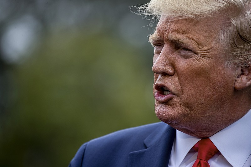 Photo by Anna Moneymaker of The New York Times/President Donald Trump speaks to reporters before boarding Marine One on the South Lawn at the White House in Washington on Monday. he declared that peace talks with the Taliban were "dead, as far as I'm concerned," saying he called off a meeting at Camp David after the militant group in Afghanistan killed 12 people, including one American soldier.