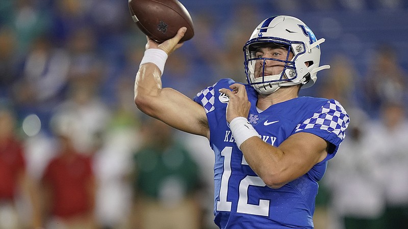 Associated Press photo by Bryan Woolston / Sawyer Smith, pictured, is set to start at quarterback for Kentucky on Saturday as the Wildcats host No. 9 Florida. Smith is a transfer from Troy who takes over for Terry Wilson, who is out for the season due to injury.