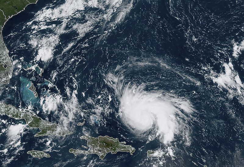 Photo from NOAA via The New York Times/A satellite image provided by the National Oceanic and Atmospheric Administration shows Hurricane Dorian over open ocean on Aug. 29, 2019.