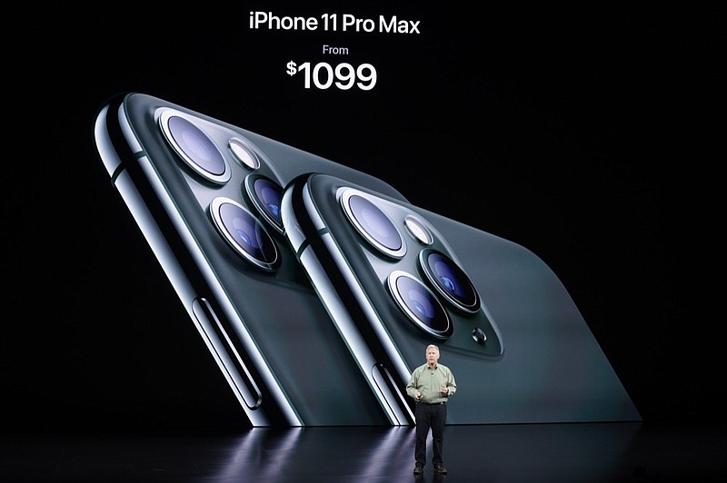 In this Sept. 10, 2019, photo, Phil Schiller, Senior Vice President of Worldwide Marketing, talks about the new iPhone 11 Pro and Max, during an event to announce new products in Cupertino, Calif.  (AP Photo/Tony Avelar)


