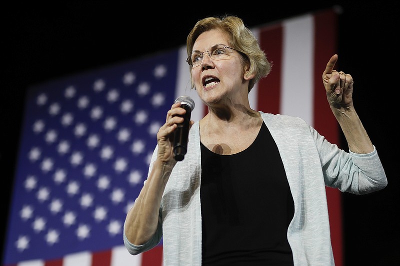 The Associated Press / Democratic presidential candidate Elizabeth Warren, D-Mass speaks during a town hall campaign event in Los Angeles last month.
