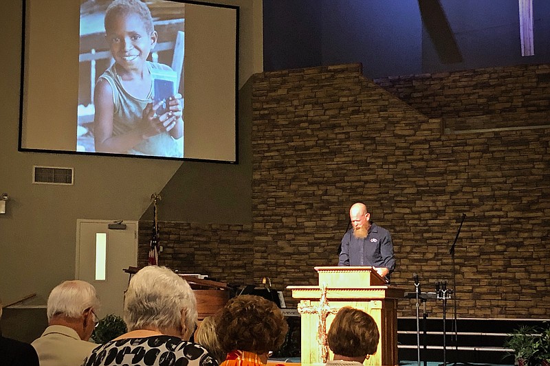 Staff photo by Wyatt Massey / Scott Phillips leads worship at Hickory Valley Baptist Church on Sept. 22, 2019.