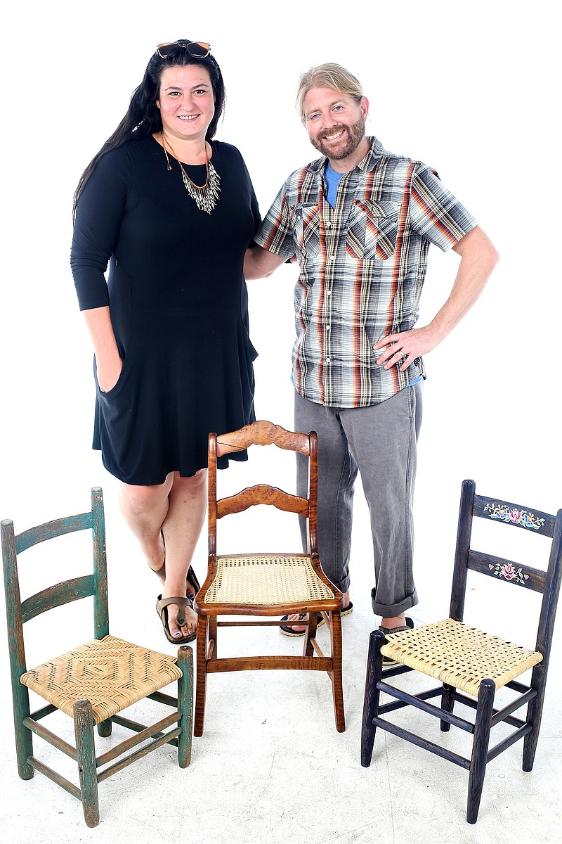 Staff photo by Erin O. Smith / Jill and Taft Cardwell pose for a photo in the studio at the Chattanooga Times Free Press Wednesday, September 4, 2019 in Chattanooga, Tennessee. 