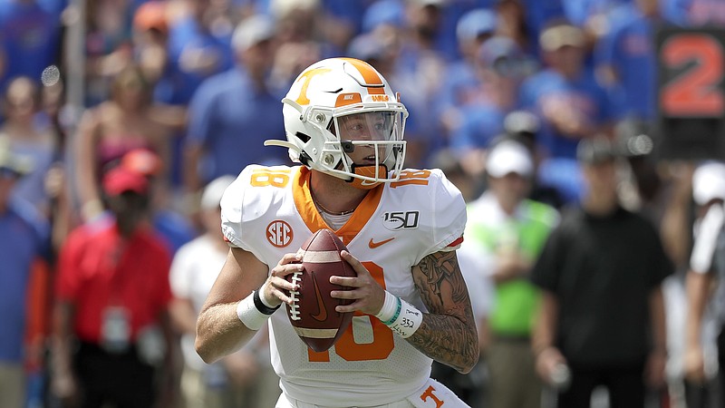 AP photo by John Raoux / Tennessee quarterback Brian Maurer looks for a receiver during the second half of the Vols' game at Florida on Sept. 21.