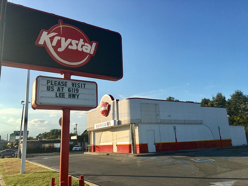 The Krystal restaurant at 5401 Brainerd Road has closed and is being emptied. The store opened in 2006. / Staff photo by Dave Flessner