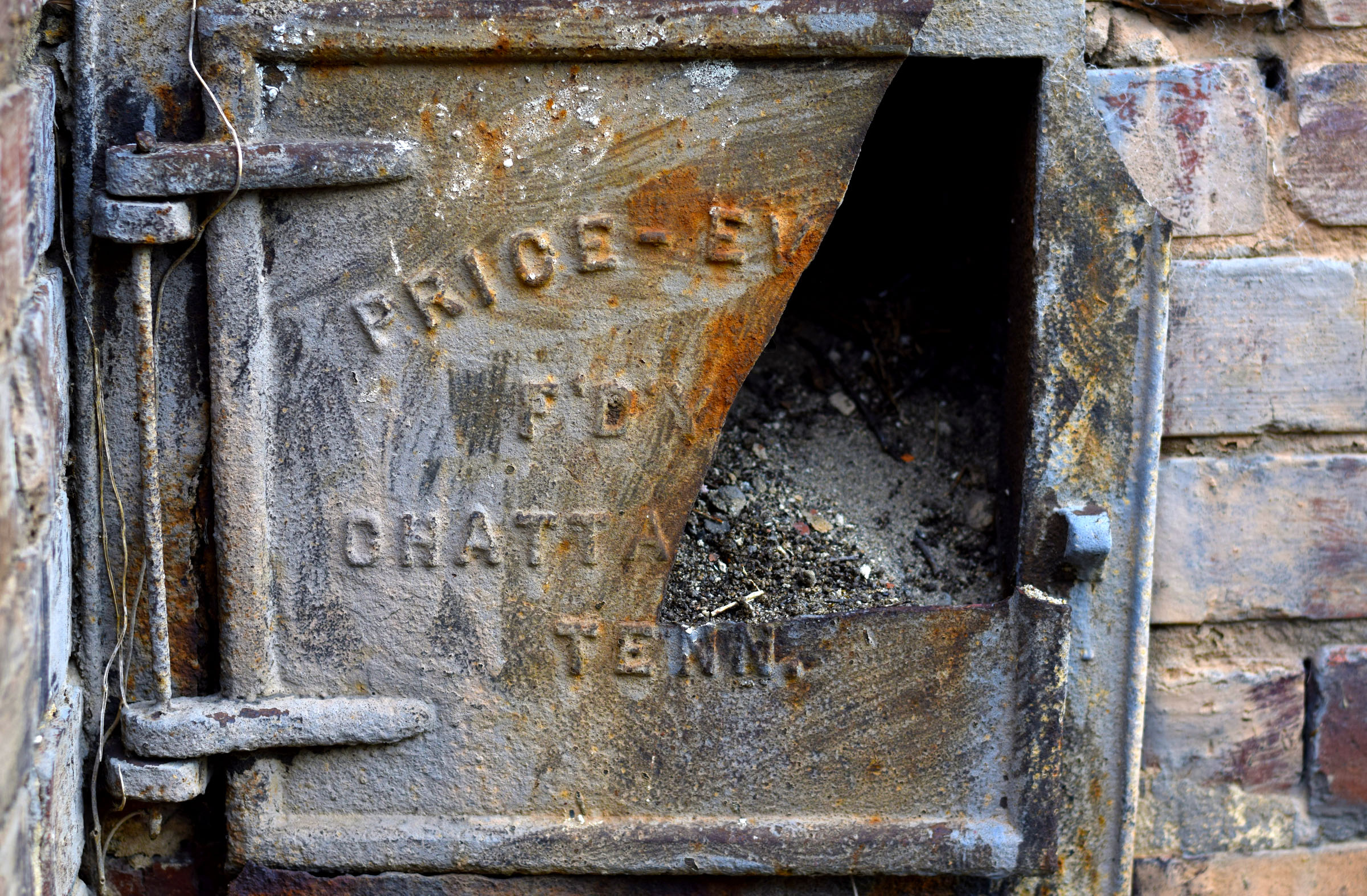 Staff Photo by Robin Rudd/ Lucey Boiler was once the Price Evans Foundry which made coal grate doors such as this one. Southern Spear plans to buy the Lucey Boiler plant site, located at 901 S. Holtzclaw Ave. where it will build a mixed-use development. The Times Free Press toured the site on September 26, 2019.