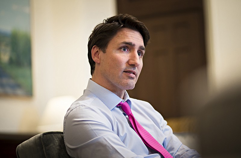 File photo by Tara Walton of The New York Times/Prime Minister Justin Trudeau of Canada in his offices on Parliament Hill in Ottawa, Ontario, Canada, in April. The re-election campaign of Trudeau was thrown into turmoil Sept. 18 when Time magazine published a 2001 photograph of him wearing brownface makeup at a private school party.