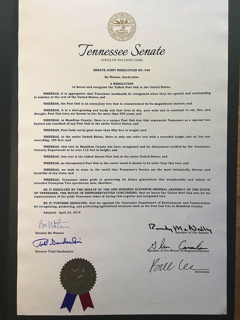 Resolution honoring the Chattanooga Post Oak