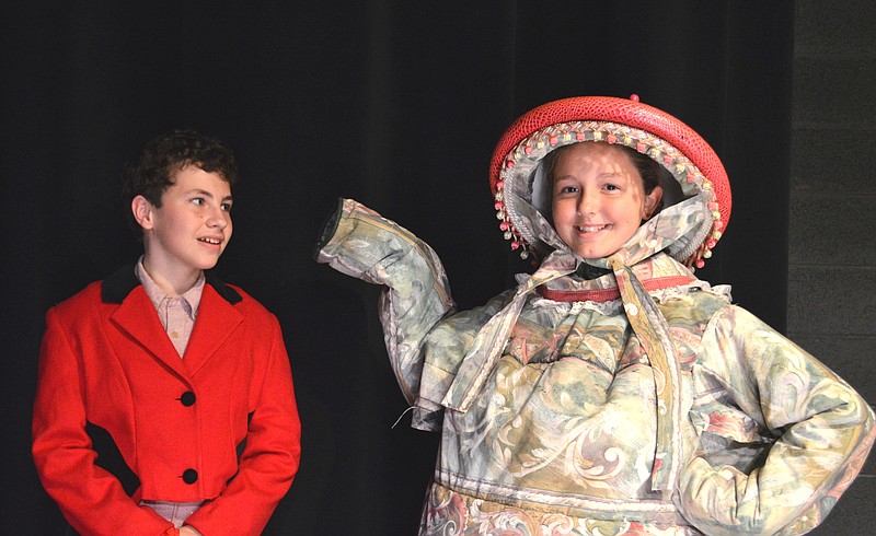 GPS Contributed Photo/"Beauty and the Beast Jr." cast members include Julia Nichols as Belle and Jack Rogers as the Beast, shown with Abigail Carpenter, who plays Mrs. Potts. 