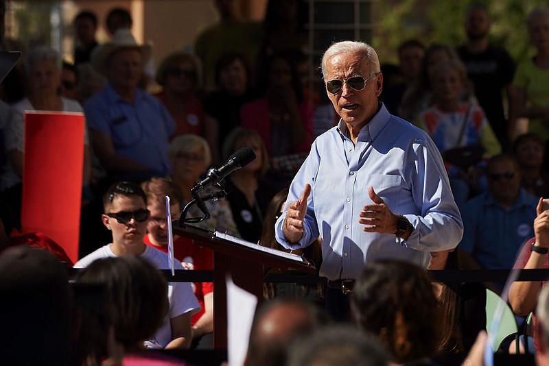 Photo by Bridget Bennett of The New York Times/Former Vice President Joe Biden campaigns at a community center in East Las Vegas last Friday.