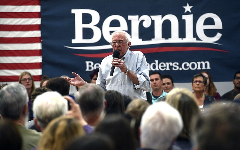 In this Sept. 13, 2019 file photo, Democratic presidential candidate Sen. Bernie Sanders speaks during a campaign stop at the Carson City Community Center Gymnasium in Carson City, Nev. (Jason Bean/The Reno Gazette-Journal via AP)