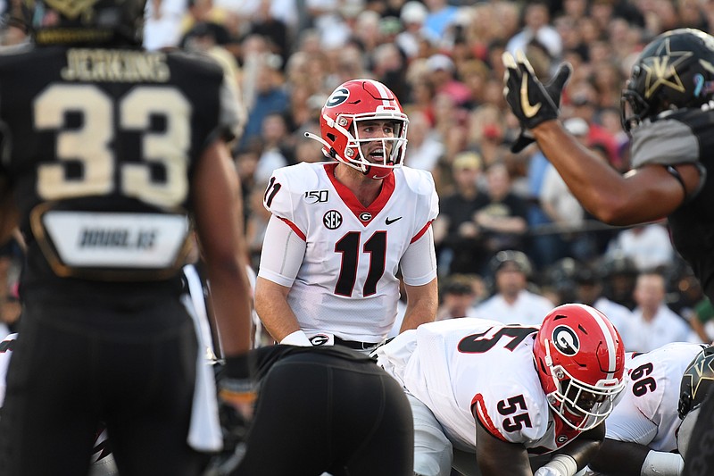 Georgia photo by Perry McIntyre / Georgia junior quarterback Jake Fromm guided the Bulldogs to a 13th consecutive double-digit victory over an SEC East foe with a 30-6 win at Vanderbilt on Aug. 31. The Bulldogs are 25-point favorites for Saturday night's game at Tennessee.