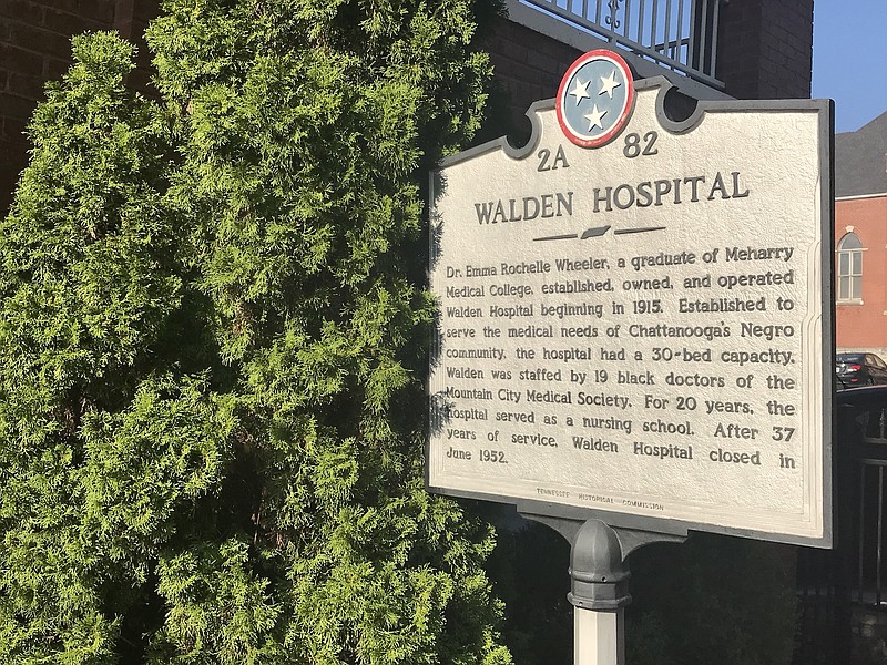 Contributed photo by Mickey Robbins/This marker highlights Meharry Medical College gradaute Dr. Emma Rochelle Wheeler, who owned and operated Walden Hospital.