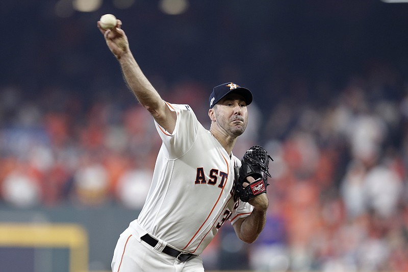 AP photo by Michael Wyke / Houston Astros starting pitcher Justin Verlander delivers to the plate against the visiting Tampa Bay Rays in the first inning Friday during Game 1 of their AL Division Series.